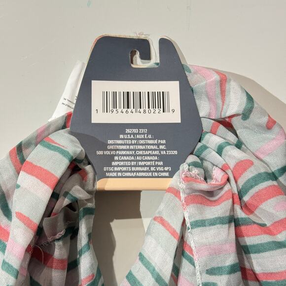 Juncture Infinity Scarf Womans White Pink Baby Blue NWT - Picture 5 of 5